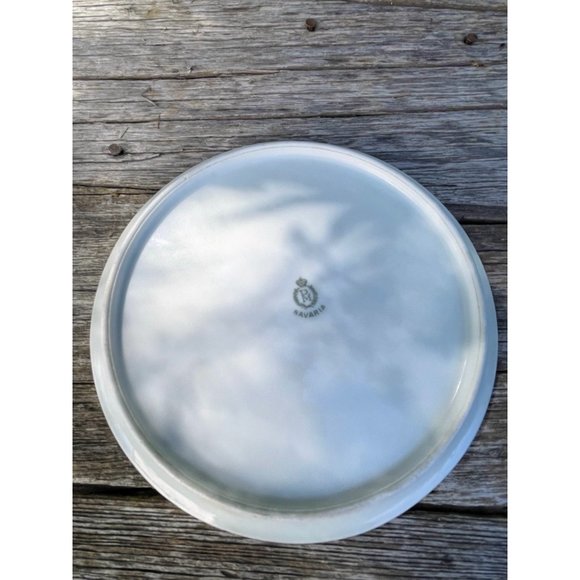 Vintage Bavaria German Tea Trivet Flower Basket Blue White - Picture 7 of 10